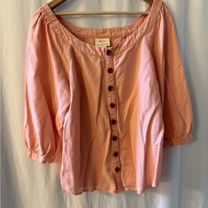 Maeve Blush Button-Down Blouse